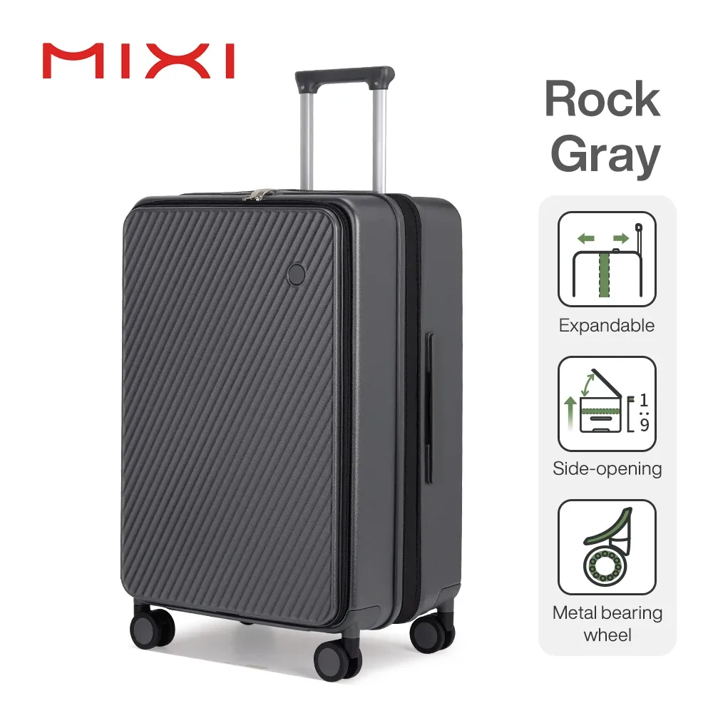 mixi extensible bagage à main pc valise à coque rigide ouverture supérieure valises de voyage roulantes avec roues spinner serrure tsa m9296