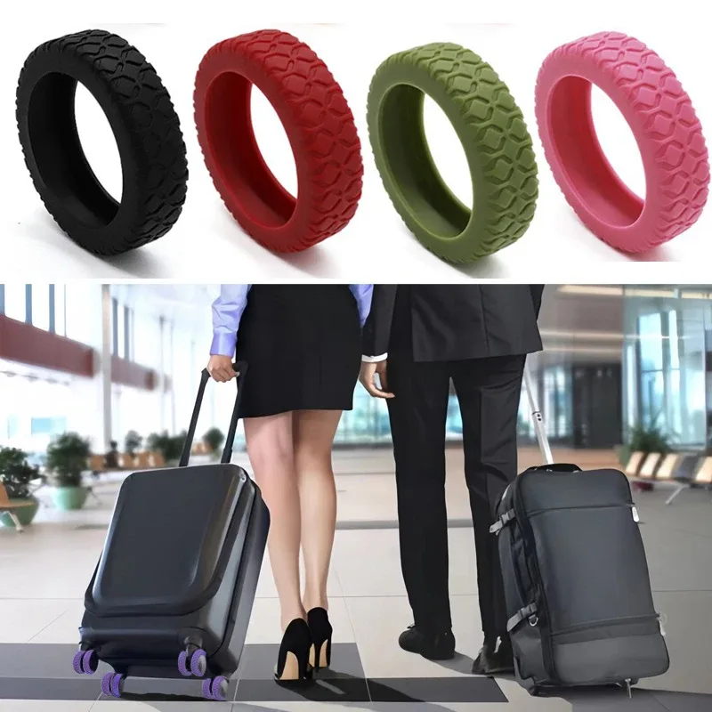 protecteur de roues de bagages, housse de protection en silicone résistant à l'usure, réduction du bruit, anti