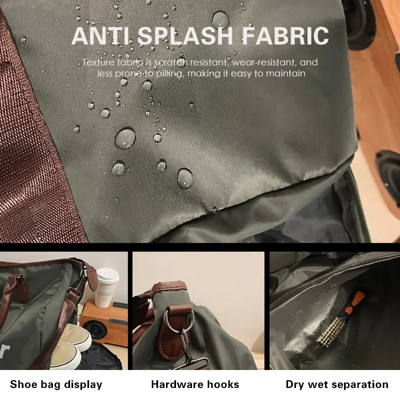 sac à bagages avec logo, sac à main de grande capacité, motif de nom imprimé, sac de fitness, sac de sport de voyage