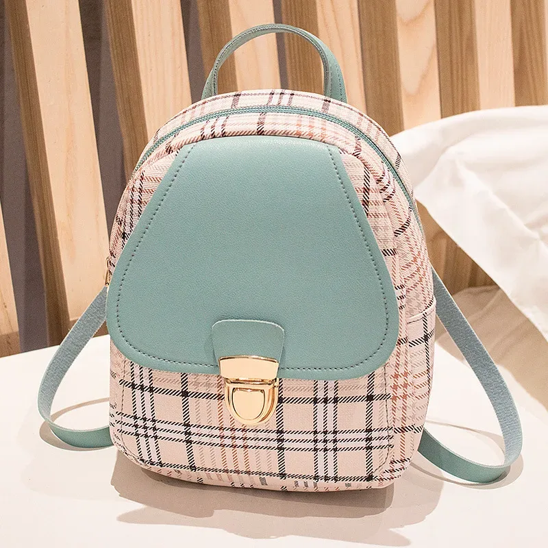 nouveau mini sac à dos bandoulière pour adolescente, sac à main à carreaux pour femme, sac à bandoulière pour téléphone, style coréen, nouveau modèle tendance pour femme