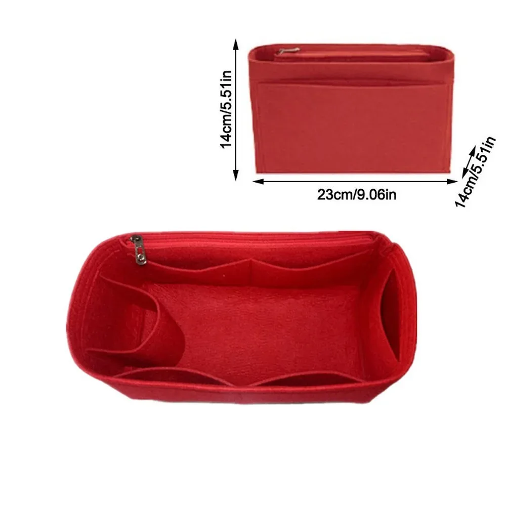sac d'insertion en feutre grande capacité avec fermeture éclair, organisateur de sac à main multi-poches, sac intérieur doublé pour lv speedy25/30/35/gentlewoman