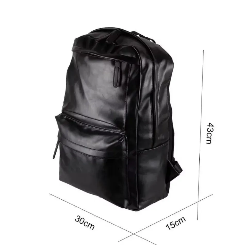 sac à dos pour ordinateur portable pour hommes grand sac à dos de voyage étanche en cuir sac d'école noir doux nouvelles sangles réglables sacs à dos en cuir