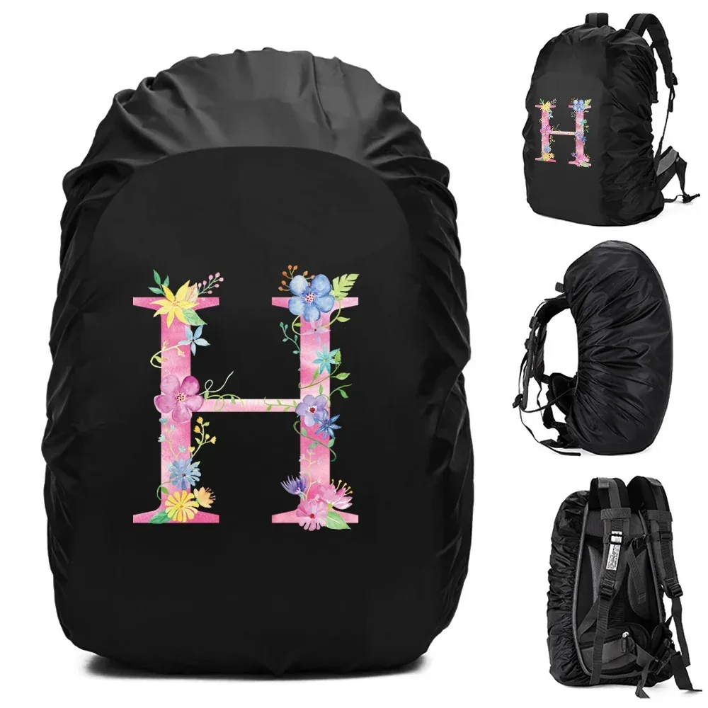 sac à dos étanche unisexe, housse de pluie, sac de camping en plein air, randonnée, escalade, sports, housse de pluie anti-poussière, imprimé lettre rose, 30l, 40l, 70l