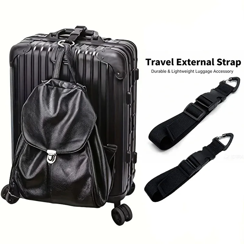 2 crochets noirs pour sacs, accessoires de fixation extérieure pour sacs à dos de randonnée et bagages, sangles de suspension rapide