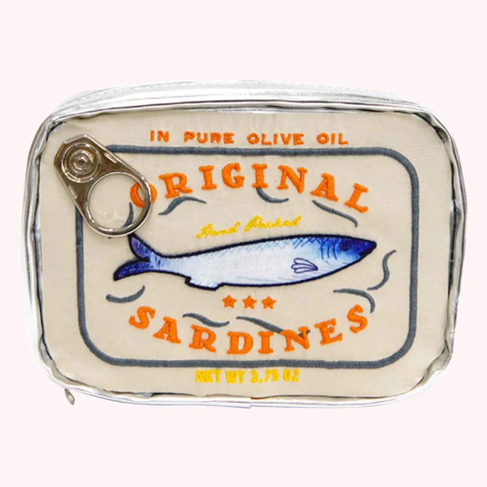 sac de rangement de style sardines en conserve, sac de voyage de bain mignon, créatif, portable, mode, fermeture éclair, multifonction, doux, week-end, vacances