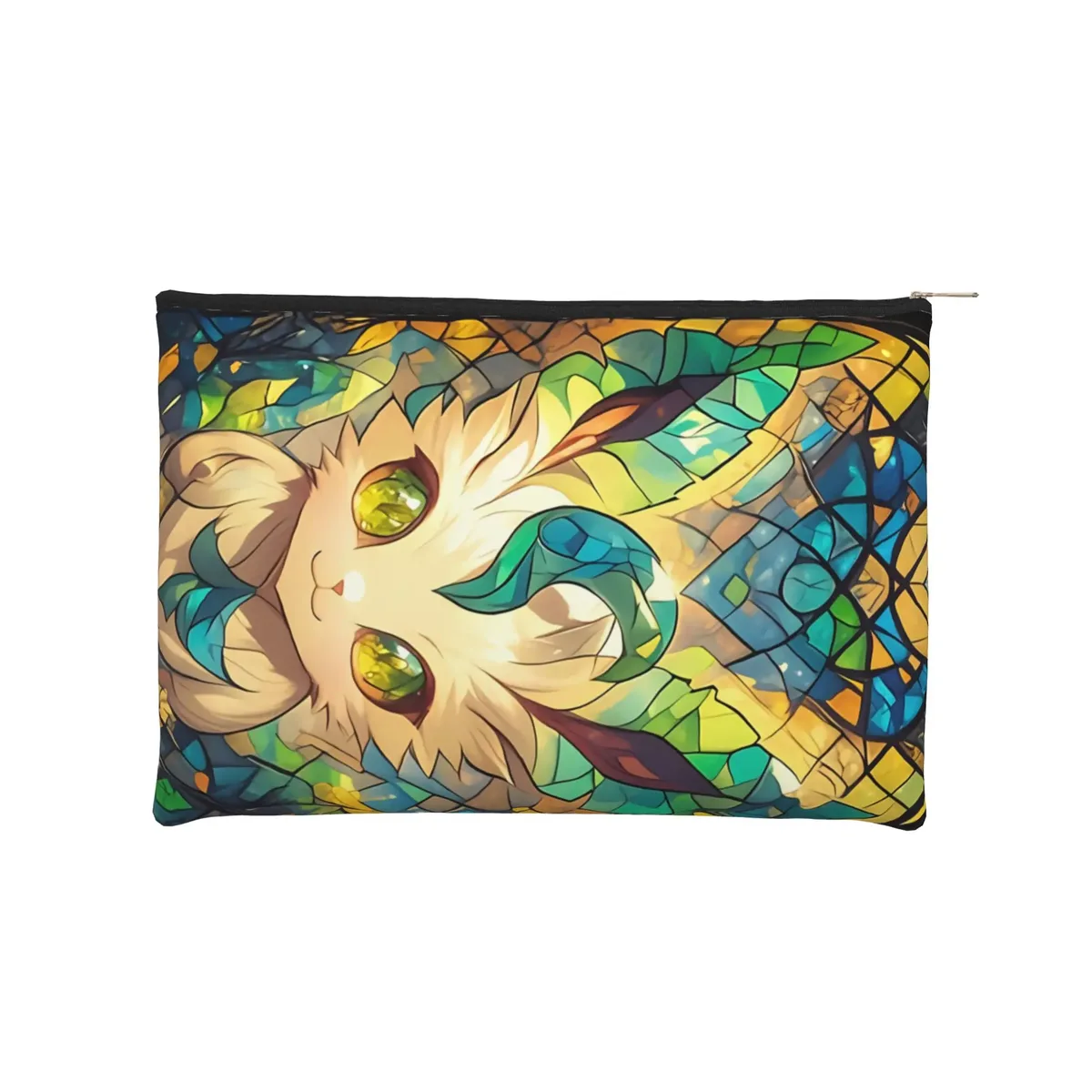 pochette pliable mignonne sur le thème de l'anime pokemon eevee eeveelution, trousse de maquillage, trousse de toilette avec fermeture éclair, pochette cosmétique de voyage