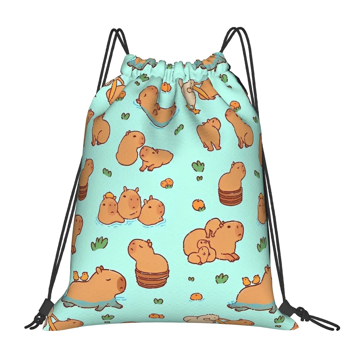 sac à dos à cordon de serrage capybara mignon, sac de sport résistant à l'eau, sac à cordon pour le yoga, 36 cm (largeur) x 43 cm (hauteur)