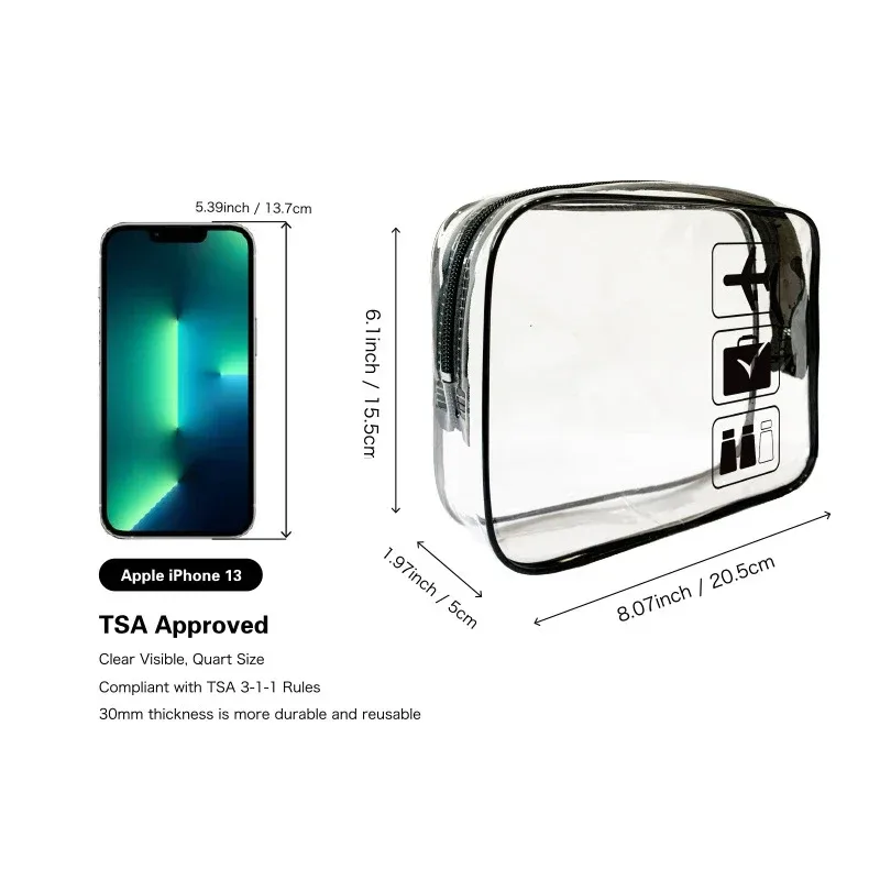 sac à cosmétiques de maquillage transparent, pochette de toilette de voyage portable, pochette transparente étanche, rangement, kit de lavage de voyage à domicile, 2025
