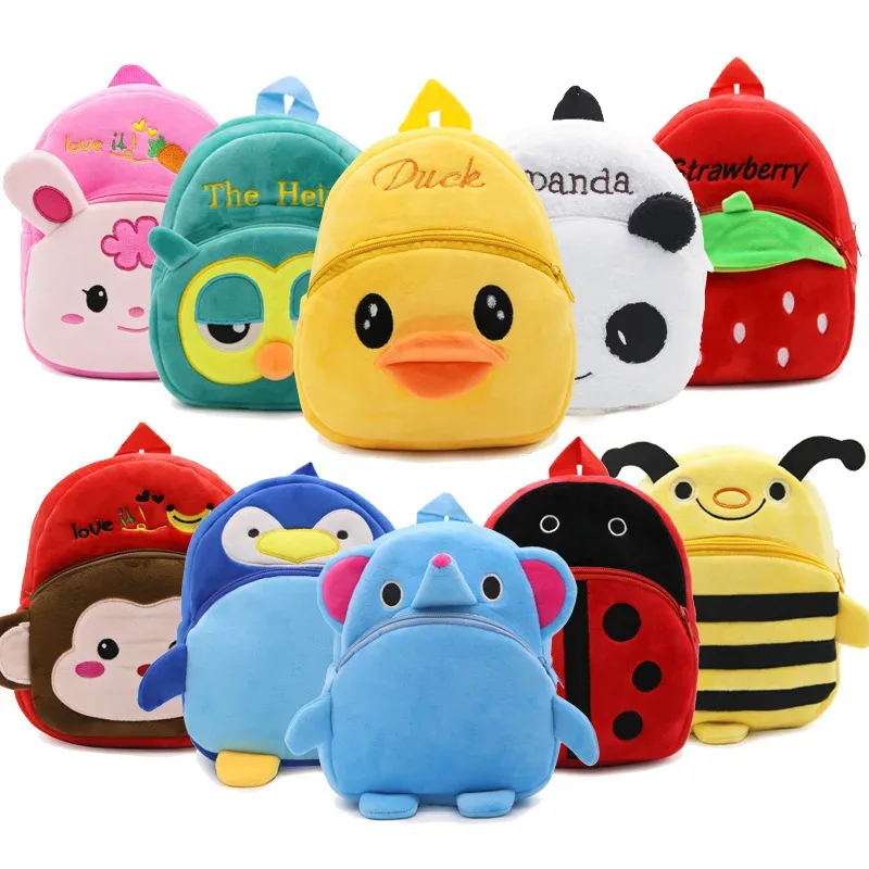 Sac à dos de dessin animé mignon pour enfants de 1 à 3 ans, sac à dos en peluche pour les sorties de printemps, sac à dos portable amusant pour la maternelle