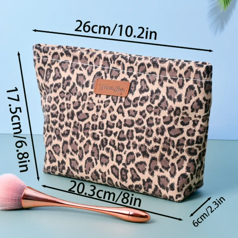 grande trousse de maquillage à imprimé léopard - élégante et mignonne, sac de toilette pour femmes et filles