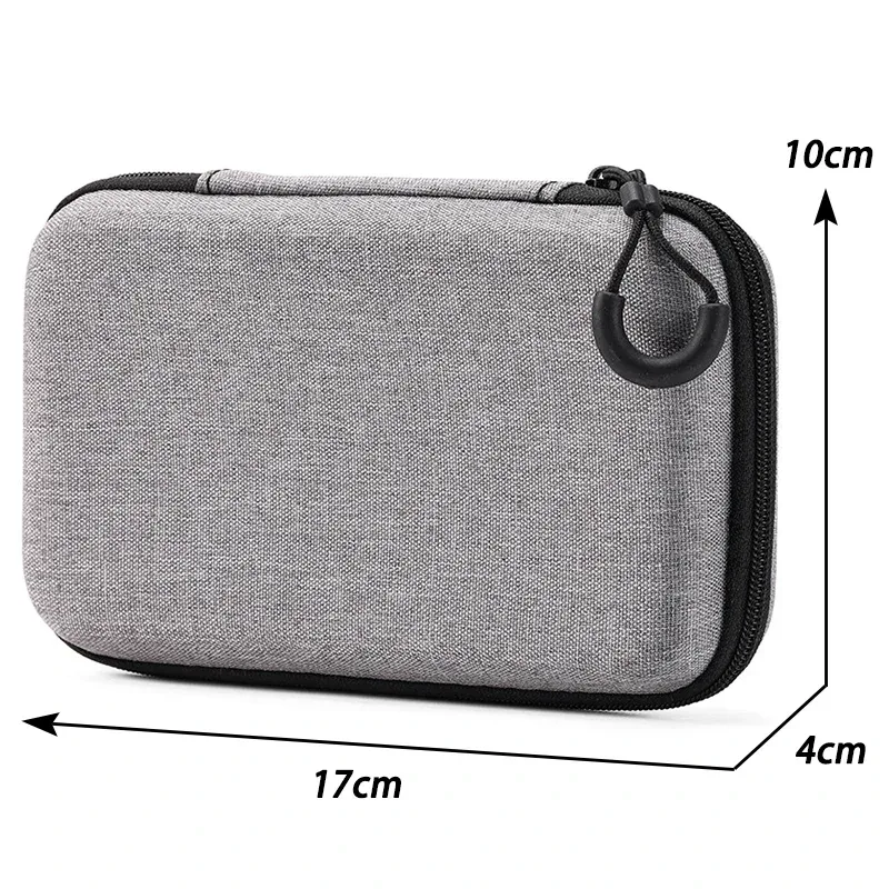 mini sac de rangement gris pour produits numériques, étui de protection antichoc, portable, sauna, téléphone, câble de données usb, chargeur u stick