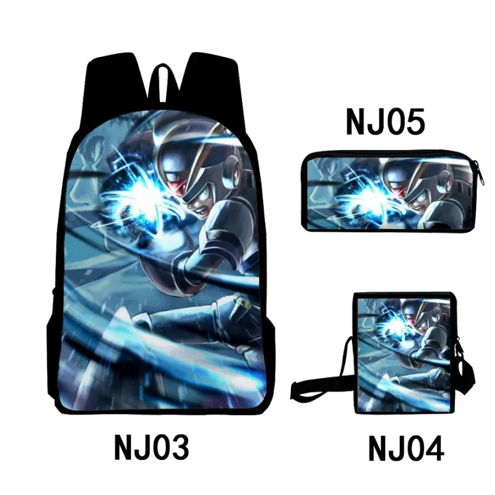 mode nouveauté cool rockman impression 3d 3 pièces/ensemble sacs d'école pour élèves sac à dos pour ordinateur portable sac à dos sac à bandoulière incliné trousse à crayons