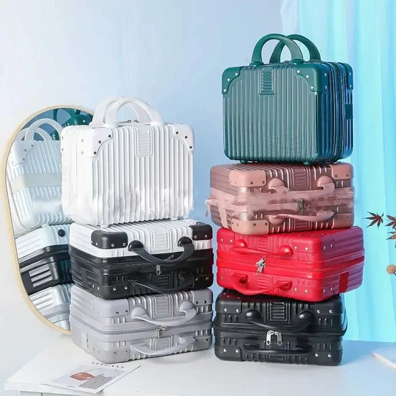 mini valise de voyage légère de 14 pouces, boîte à cosmétiques, organisateur de bagages à main étanche, étui de maquillage, petite valise d'embarquement portable