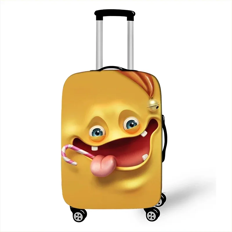 housse de bagage avec impression d'expression drôle, gaine de protection pour valise de voyage, étuis anti-poussière élastiques adaptés aux accessoires de bagages de 18 à 32 pouces
