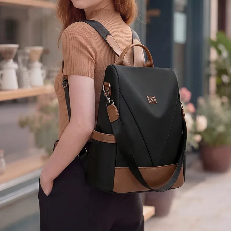 sac à dos antivol pour femmes, sac à dos en nylon imperméable, grande capacité, sac à bandoulière de voyage décontracté, sac à dos quotidien pour dames, nouvelle mode
