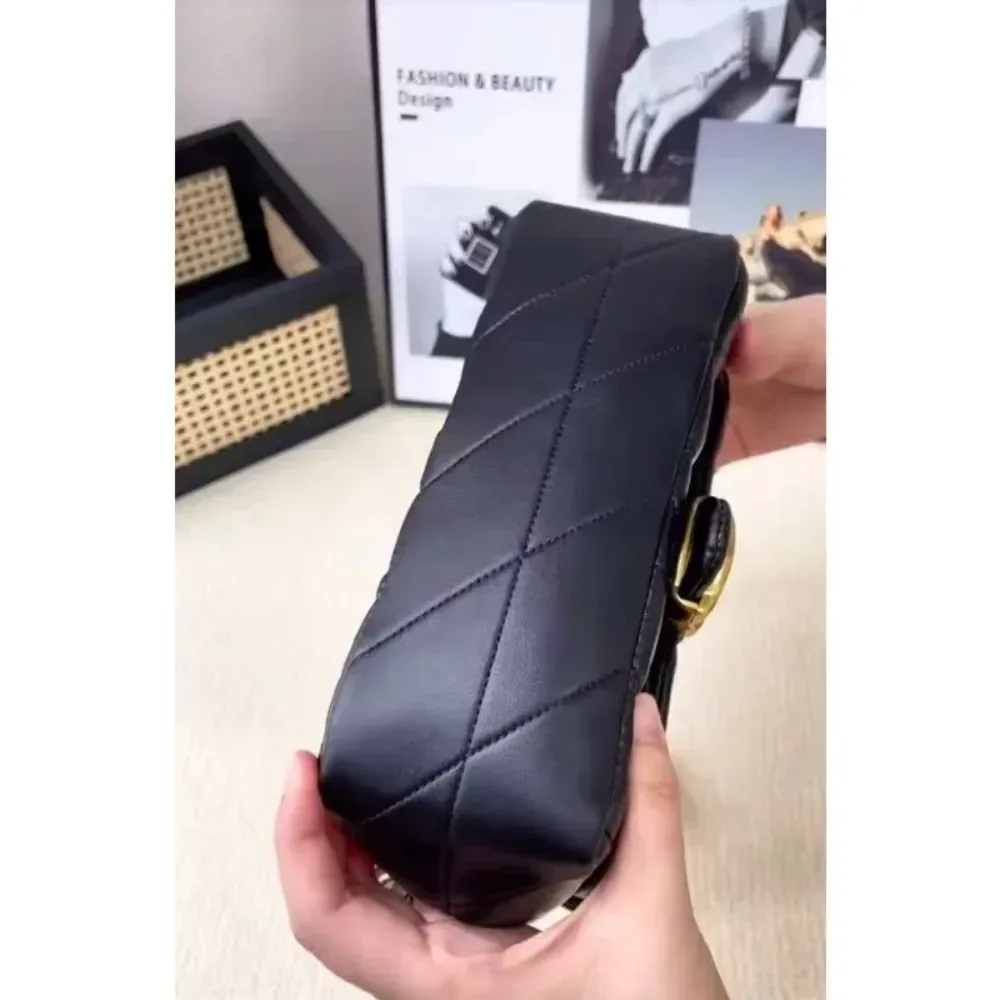 sac à bandoulière femme 2026, en cuir synthétique matelassé losanges, petit sac à chaîne métallique dorée, tendance quotidienne