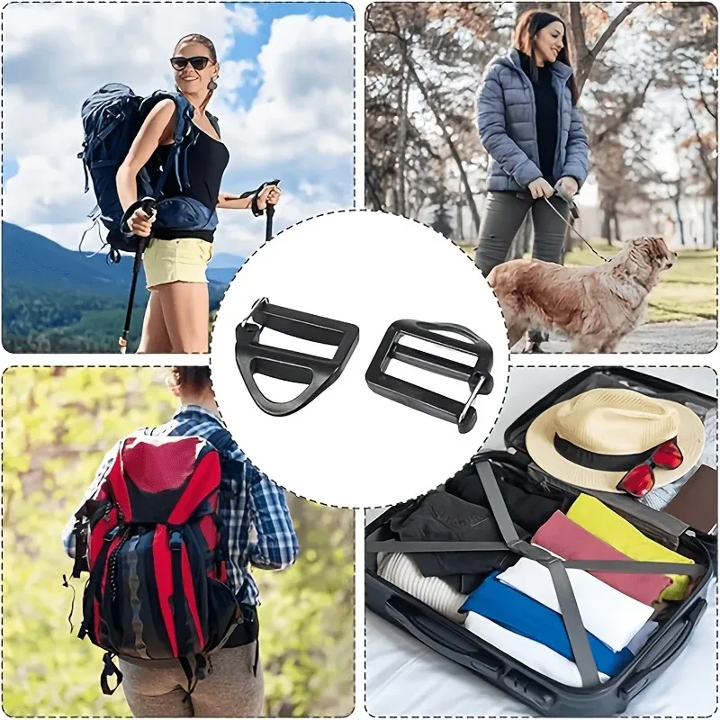 lot de 6/12 boucles coulissantes réglables à dégagement rapide pour sangle de sac à dos, idéales pour la réparation de sacs de randonnée en extérieur.