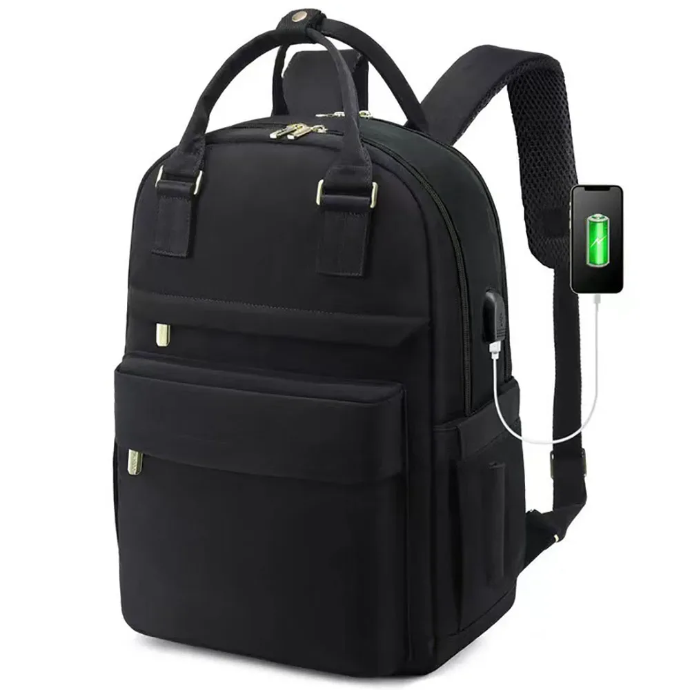 sac à dos pour ordinateur portable de 15,6 pouces pour femmes, avec port usb, grande capacité, sac de voyage étanche, sac à dos vintage