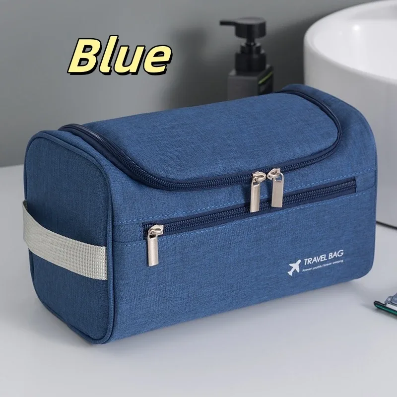 trousse de toilette de voyage portable, sac de rangement pliable de grande capacité, sac de rangement multifonctionnel à crochet