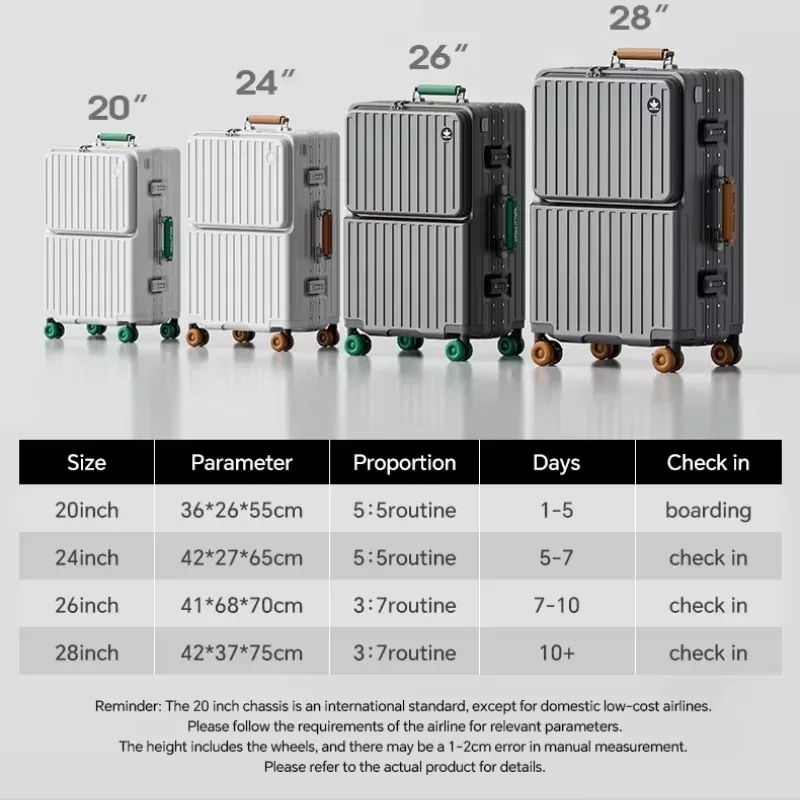 valise à roulettes multifonctionnelle bunnyfly avec compartiment pour ordinateur portable, design à ouverture frontale et roulettes pivotantes