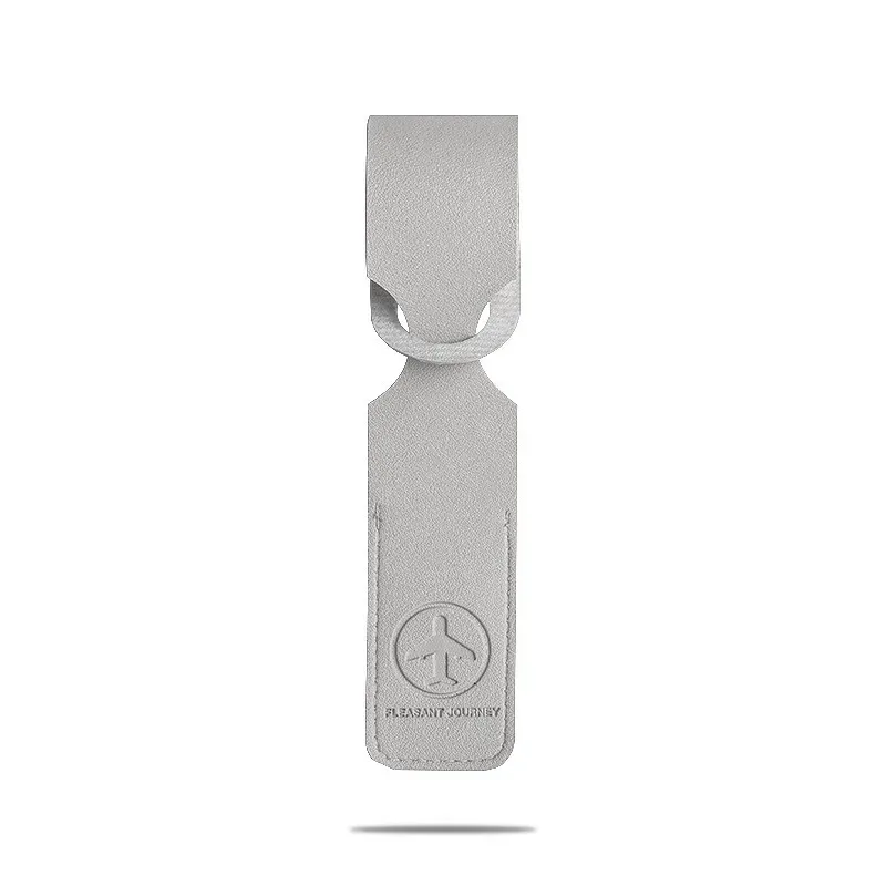 étiquette de bagage en cuir pu pour hommes et femmes, étiquette d'identification portable, étiquettes de bagage de valise, porte-adresse d'identification de nom, accessoires de voyage, 1pc