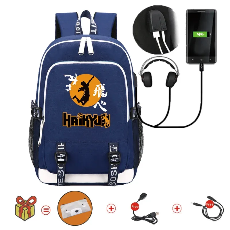 sac à dos anime volleyball junior pour adultes, cartable manga, sac pour ordinateur portable étanche, grande capacité pour voyager, 03 bookbags