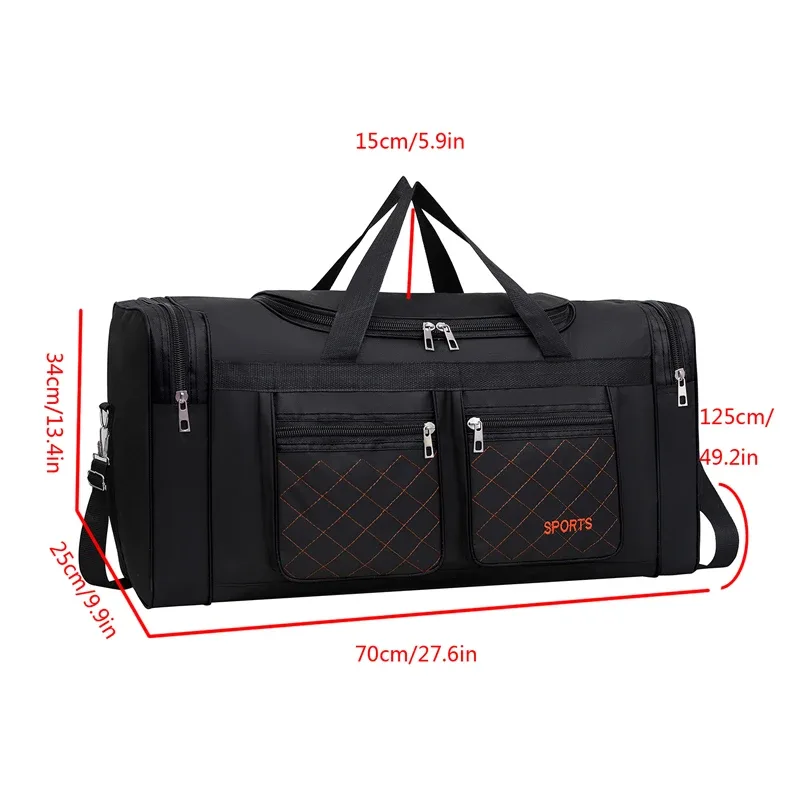 sac à bagages de grande capacité pour hommes – sac de voyage multi-poches avec fermeture à glissière, design pliable, idéal pour les vacances et le sport e