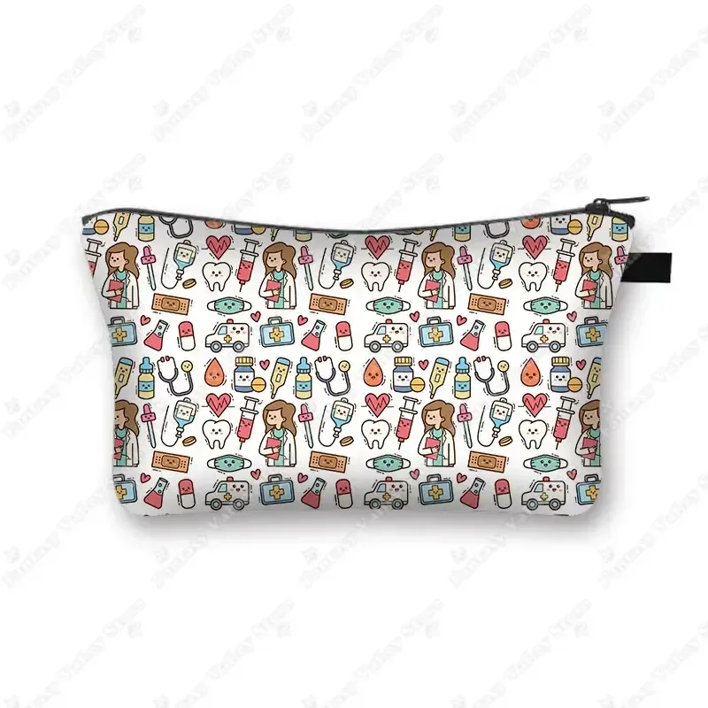 étui à cosmétiques pour médecin et infirmière, stéthoscope médical, seringue, trousse de toilette, organisateur, sacs à cosmétiques pour femmes, trousse de maquillage pour hôpital ecg