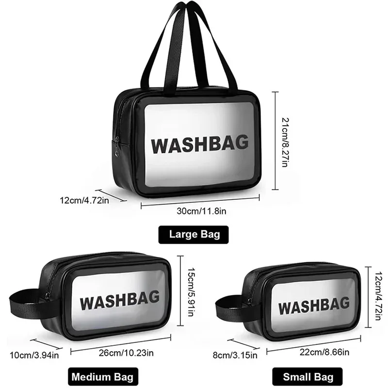 trousse de toilette de voyage transparente et imperméable, organisateur de maquillage portable, sac de rangement pour articles de toilette pour hommes, tailles s/m/l