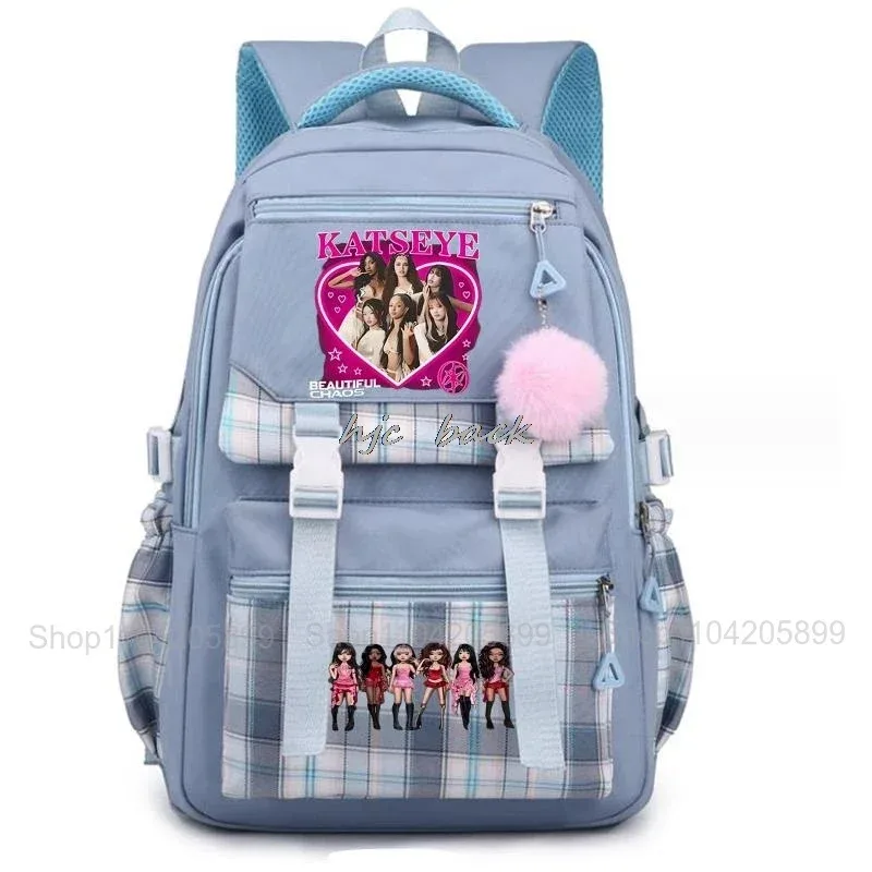 sac à dos katseye tendance, amusant, style kpop, pour filles, sacs d'école, sacs à dos pour adolescentes, étudiantes, voyages quotidiens, sac à dos pour ordinateur portable