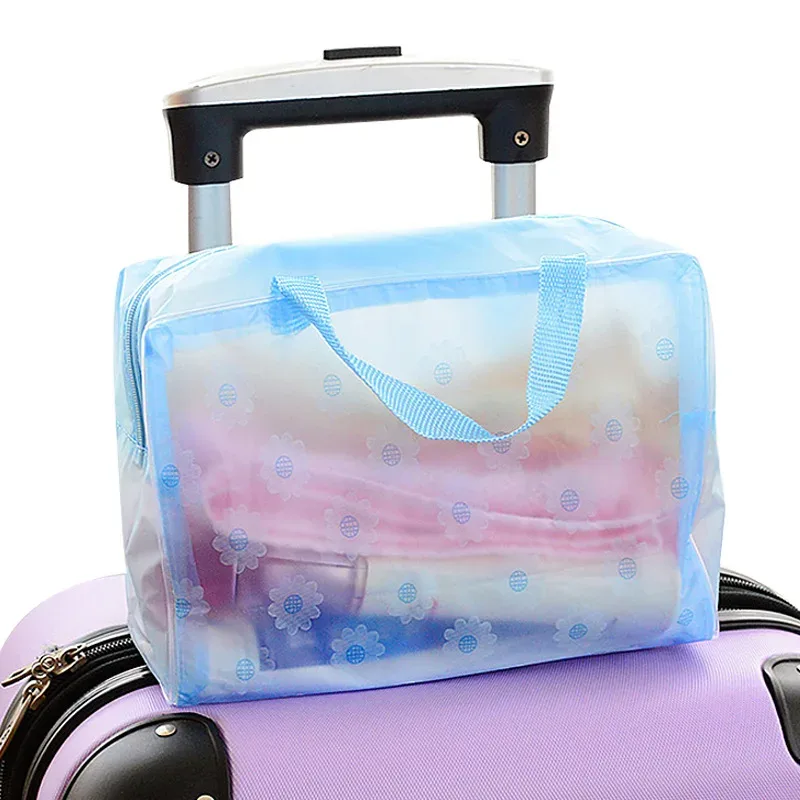 5 pièces emballage de toilette Transparent sac cosmétique de voyage sac de voyage étanche trousse de toilette Portable voyage affaires sac de plage