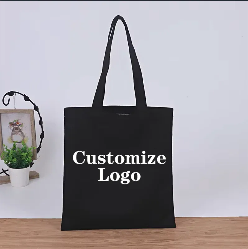 sac de shopping personnalisé, sac fourre-tout en toile avec logo, vente en gros en vrac, 100 pièces/lot, sac en coton réutilisable