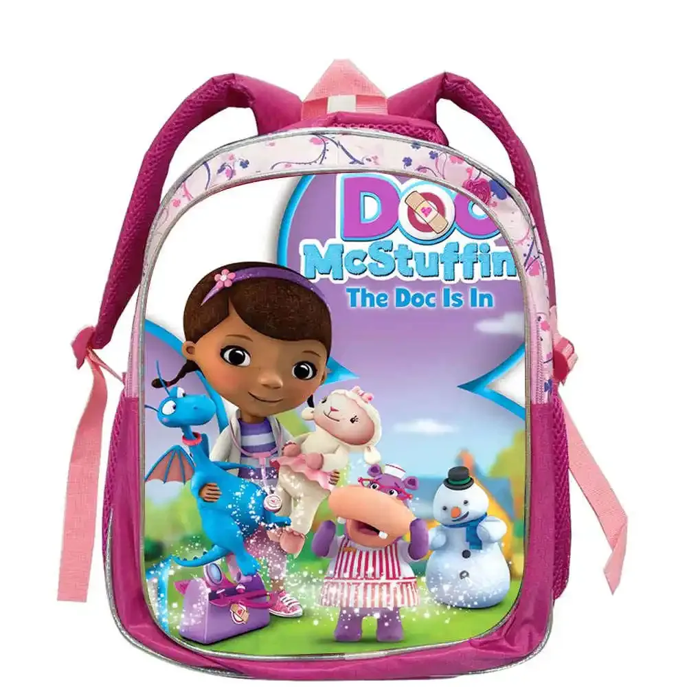 sac à dos d'école doc mcstuffins pour garçons et filles, 12 pouces, sac à dos pour élèves de maternelle, sac à dos à la mode pour étudiants, mochila