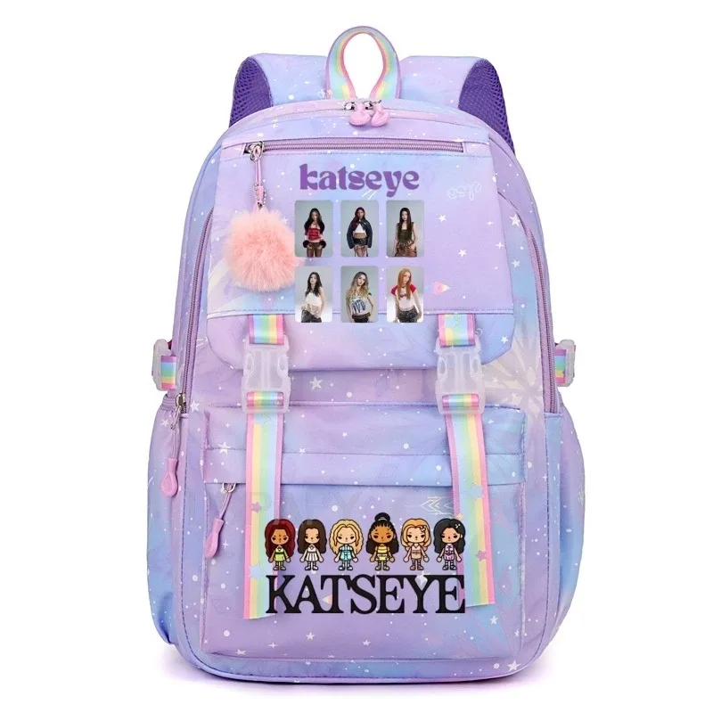 sacs d'école pour filles, sac à dos kpop katseye, sacs d'école décontractés à la mode pour adolescents, sac à dos léger pour étudiantes, sac à dos de voyage pour femmes