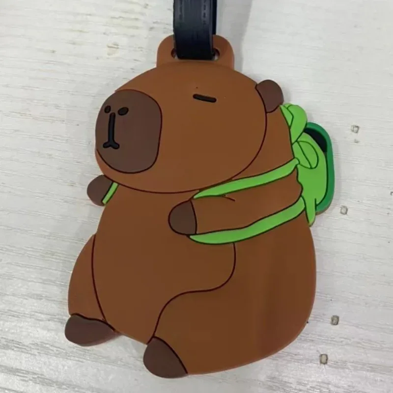 accessoires de voyage étiquette de bagage dessin animé capybara pvc valise id addres support bagages étiquettes d'embarquement étiquette portable