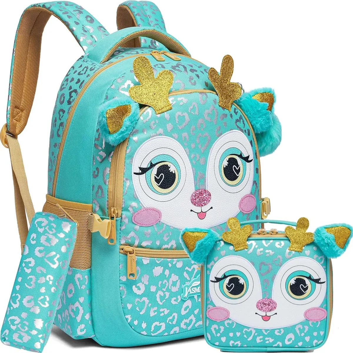 sac à dos scolaire mignon pour filles, sac à bandoulière pour enfants avec boîte à lunch isotherme, sac à dos décontracté pour étudiants, cadeau de rentrée scolaire