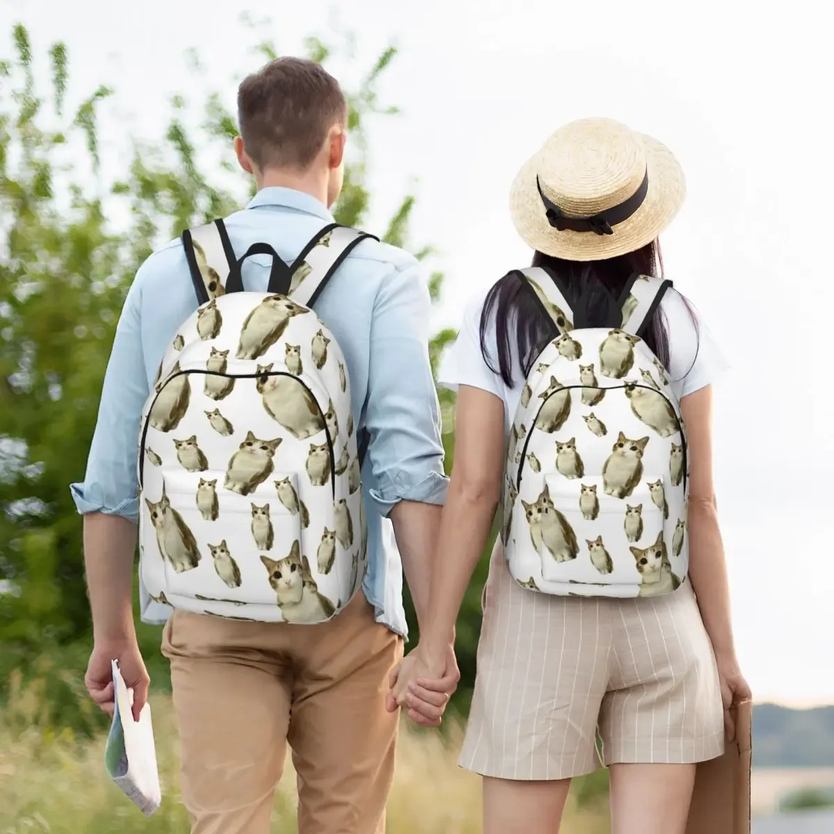 meowl chat hibou drôle cool sac à dos sport étudiant affaires sac à dos pour hommes femmes ordinateur portable sac à bandoulière