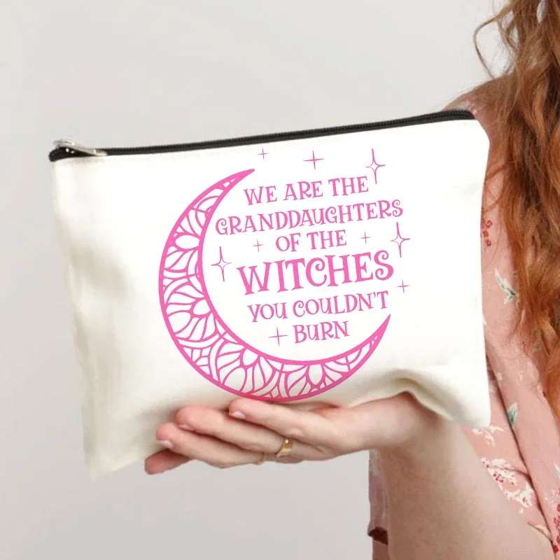 sac de rangement pour cosmétiques avec impression de sorcière amusante, sac de maquillage, sac à la mode pour femmes, trousse à maquillage multifonction, étuis à crayons