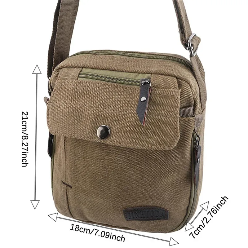 sac carré au design vintage, sac de voyage à fermeture éclair tout assressenti, sac à bandoulière décontracté à la mode pour hommes