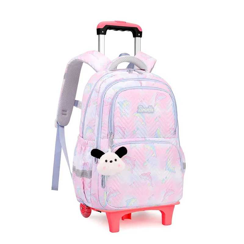 sac à dos scolaire à roulettes pour enfants, sacs d'écoliers pour filles, sac à roulettes mignon, cartable à roulettes pour enfants