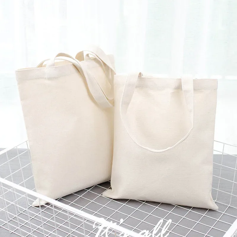 sac de courses réutilisable grande capacité pliant blanc sacs fourre-tout écologiques pliable toile épicerie sac à main pour femme sac à bandoulière