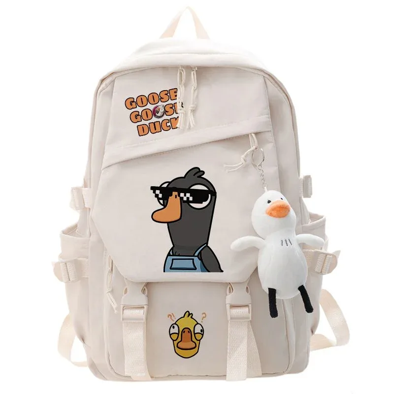 sac à dos de jeu de canard d'oie, sac d'école pour étudiants, sac à livres de dessin animé, sac à dos de voyage pour ordinateur portable, cadeaux d'extérieur pour garçons et filles