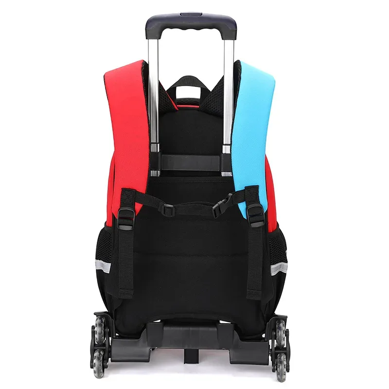 sac d'école enfants sac à dos roulant pour garçon sac à dos à roulettes sac d'école avec roues chariot bookbag bagage à main avec sac à déjeuner