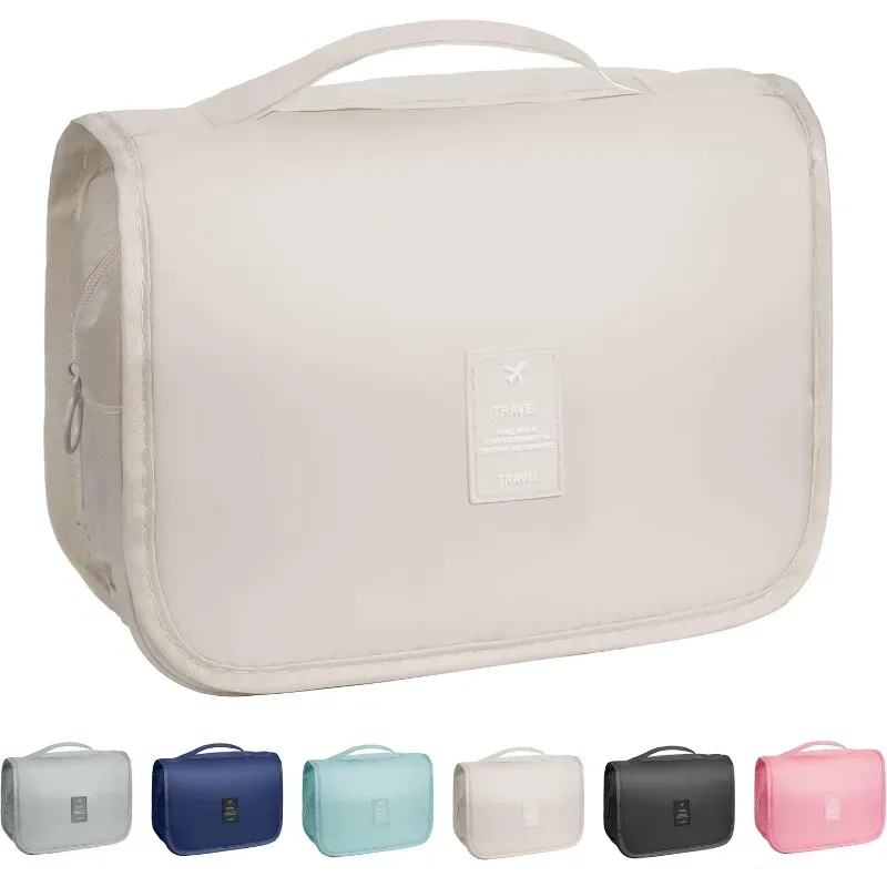 Trousse de toilette de voyage avec crochet de suspension, trousse de maquillage multifonctionnelle suspendue, trousse de toilette portable, organisateur de voyage