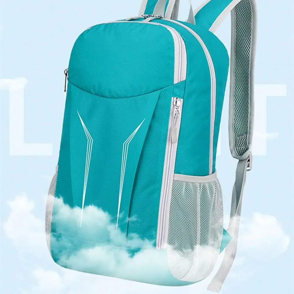 Sac à dos de randonnée pliable décontracté avec fermeture éclair, grande capacité, sac à dos de cyclisme, sac à dos de voyage en nylon imperméable, unisexe