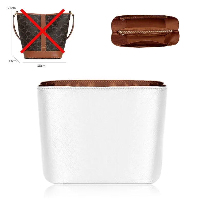 insert organisateur de sac pour sac à main bucket s m 191442cas, doublure de rangement intérieure super légère, accessoires en papier dopont résistant à l'usure
