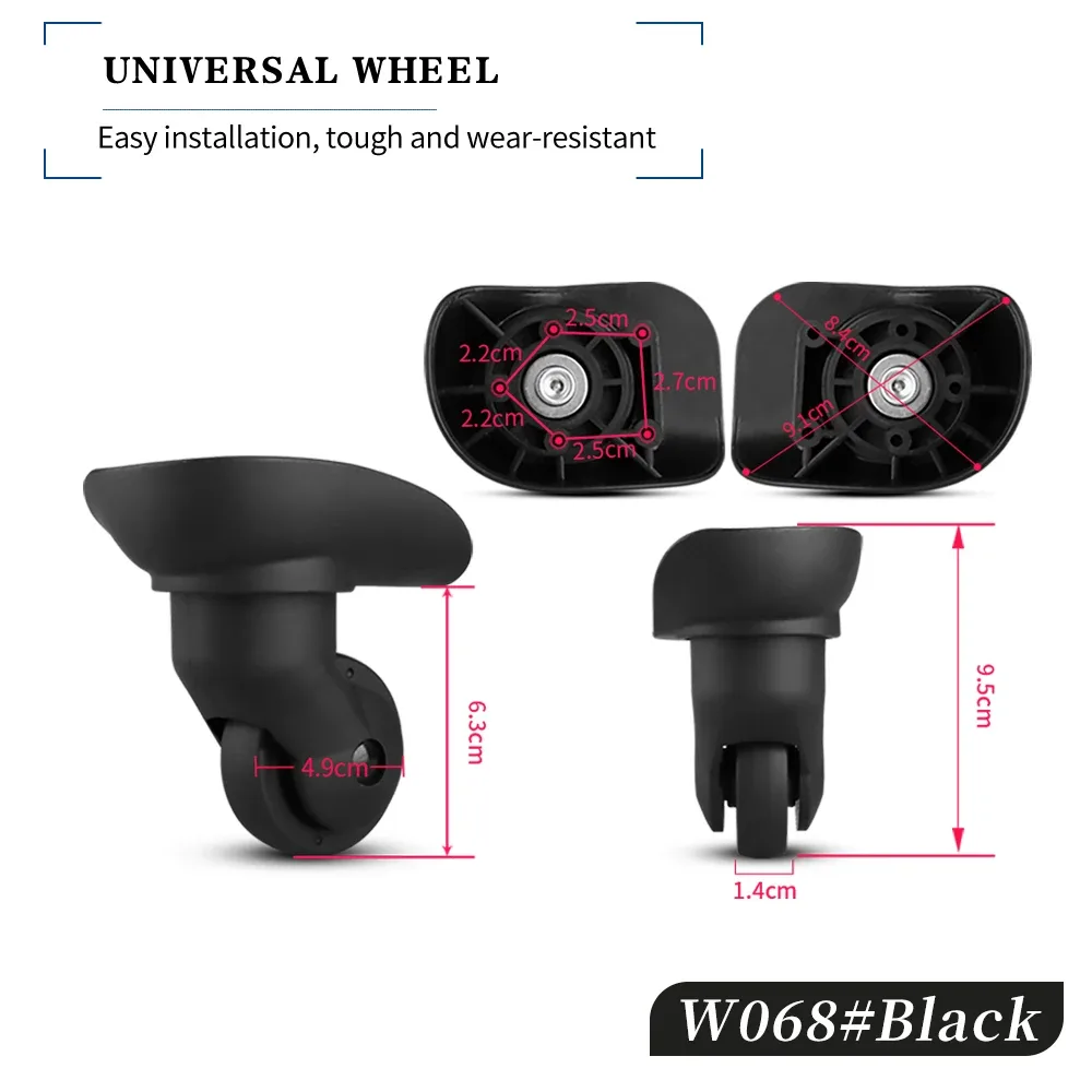 w068 w126 w076 w187 accessoires compatibles roue à bagages, valise combinée de roues universelles, bagages roulants, essentiels de voyage
