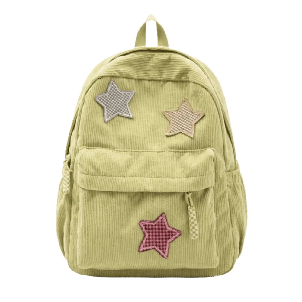 sac à dos portable en velours côtelé, tissu doux, grande capacité, sac à dos scolaire multi-poches, sac de voyage à fermeture éclair, pour l'extérieur