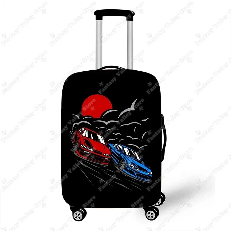 juste de bagage imprimée pour voiture de course japonaise jdm, housses de valise anti-poussière, housses de protection élastiques pour chariot à moteur de voyage
