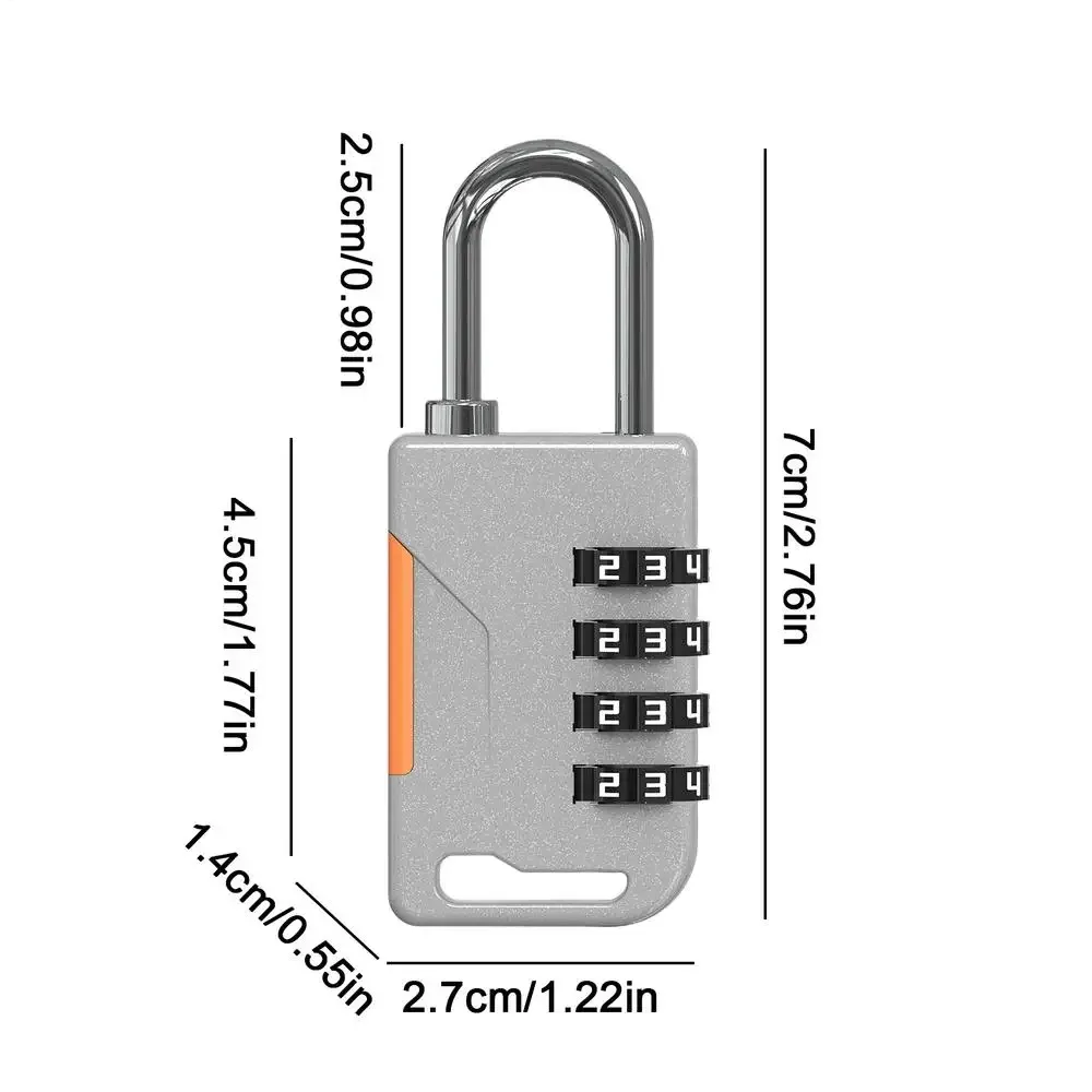 cadenas à combinaison robuste à 4 chiffres en alliage de zinc, étanche, pour bagages, valises, casiers, sacs de sport et voyages